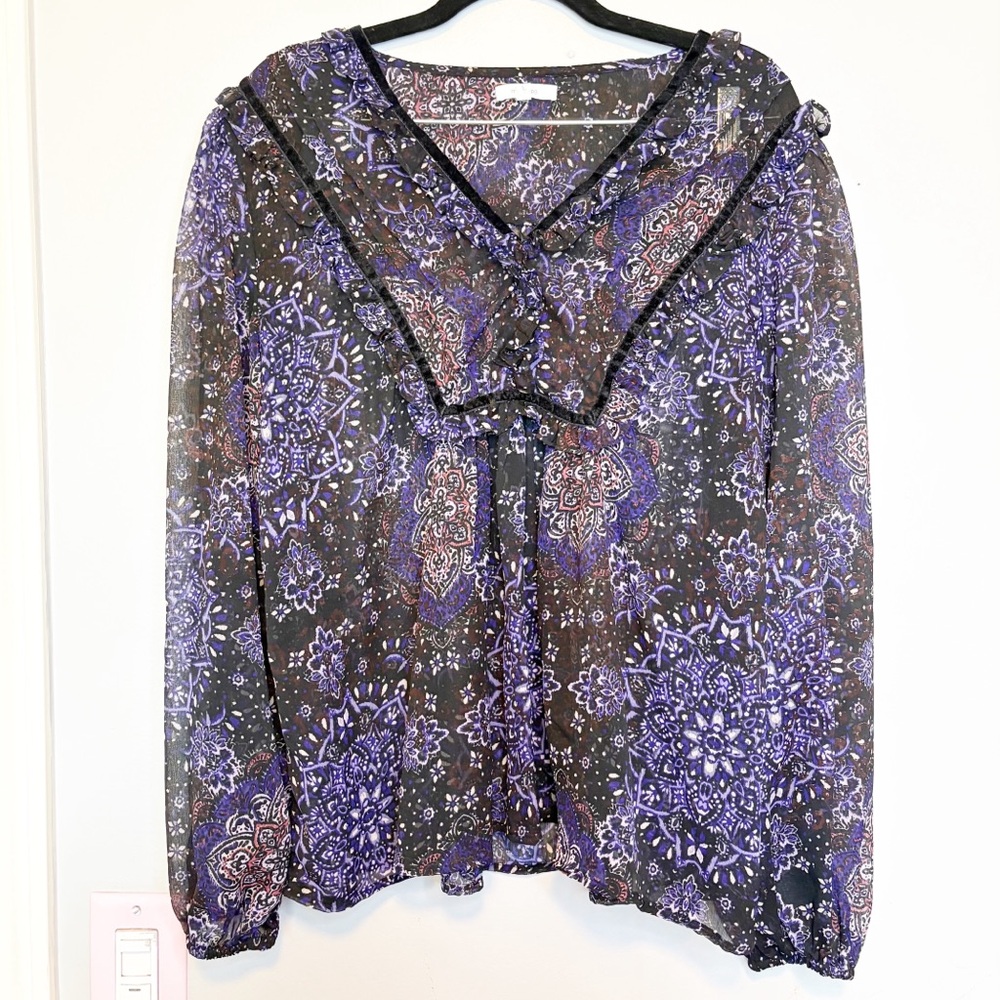 Maurices Purple and Black Paisley Blouse
